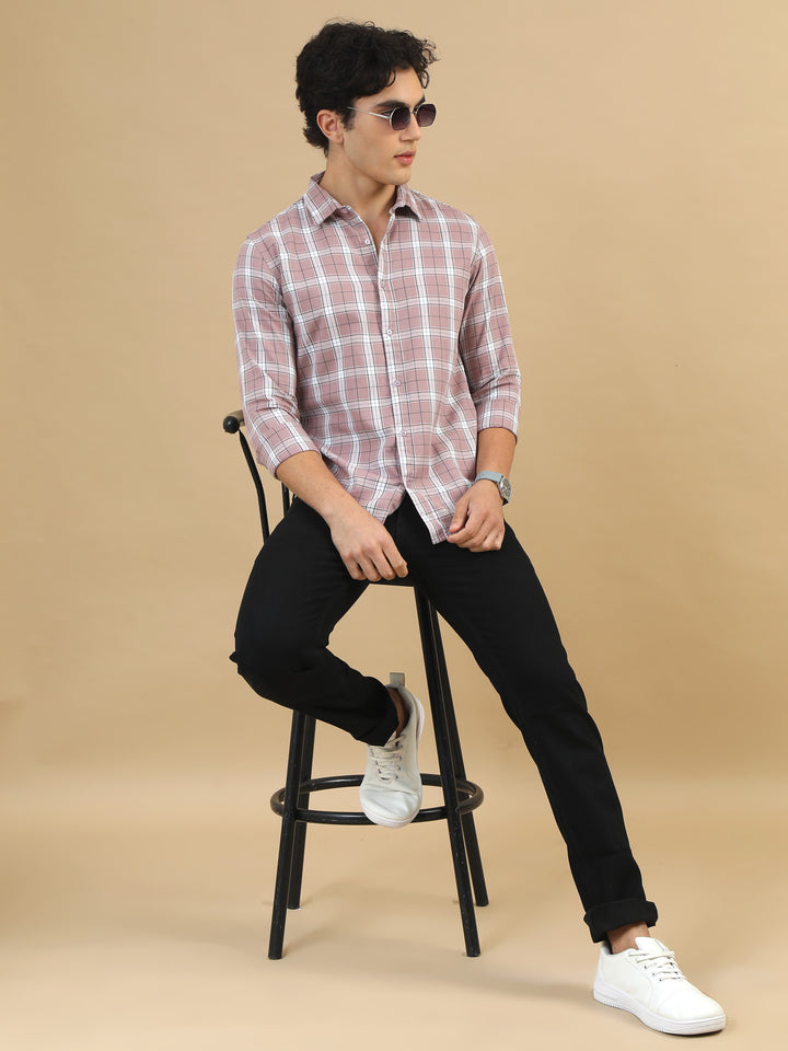 Bold Blocks Light Taupe Checks Shirt Checks Shirt Bushirt