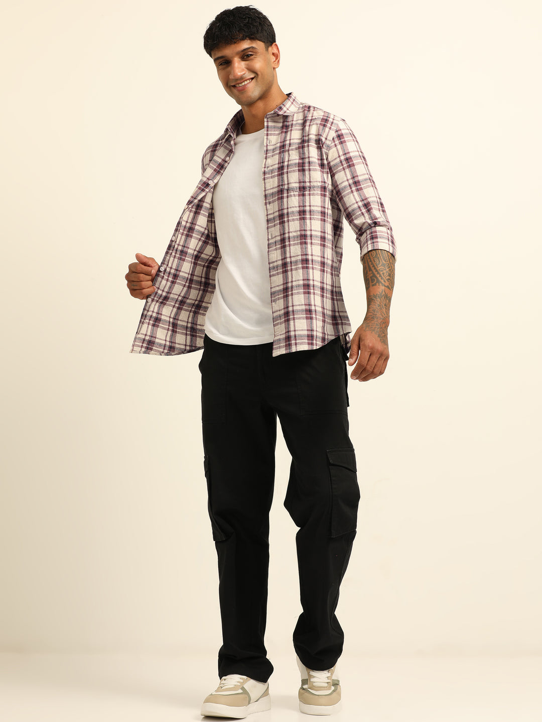 Red Checks Regular Fit Shirt Checks Shirt Bushirt