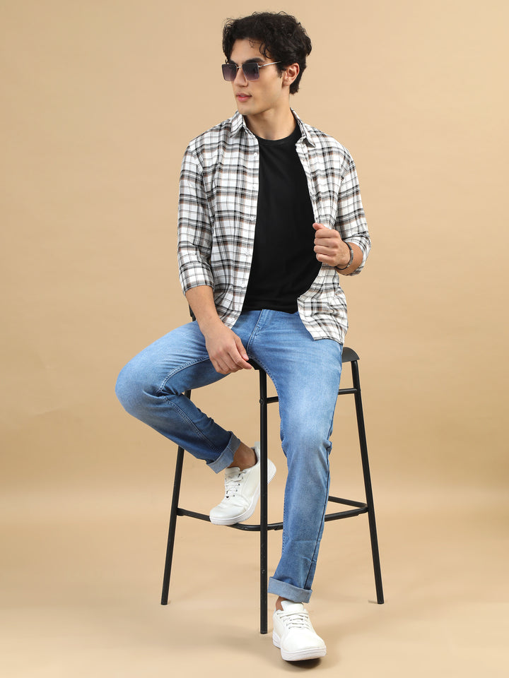 Bold Grids White Checks Shirt Checks Shirt Bushirt