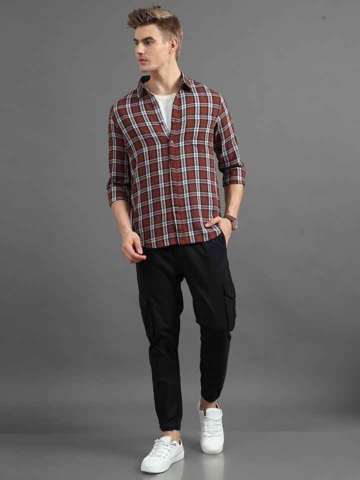 Quirky Brown Checked Shirt Checks Shirt Bushirt