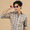 Classic Grid Beige Checks Shirt Checks Shirt Bushirt