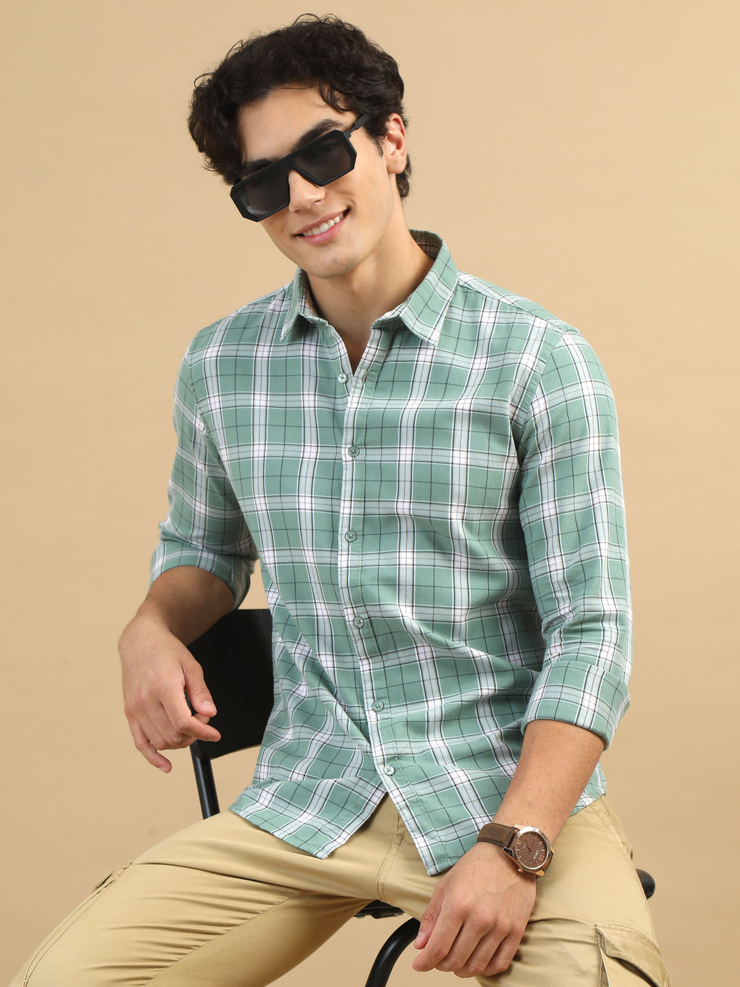 Bold Blocks Laurel Green Checks Shirt Checks Shirt Bushirt