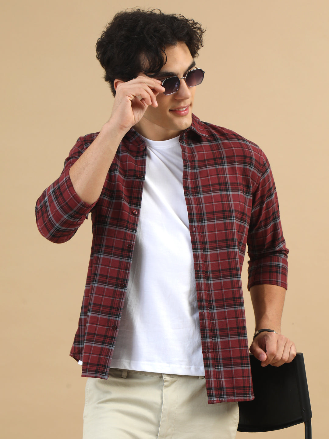 Tartan Textures Maroon Checks Shirt Checks Shirt Bushirt