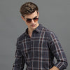 Classic Grid Dark Grey Checked Shirt Checks Shirt Bushirt