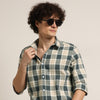 Slate Grey Regular Fit Check Shirt Checks Shirt Bushirt
