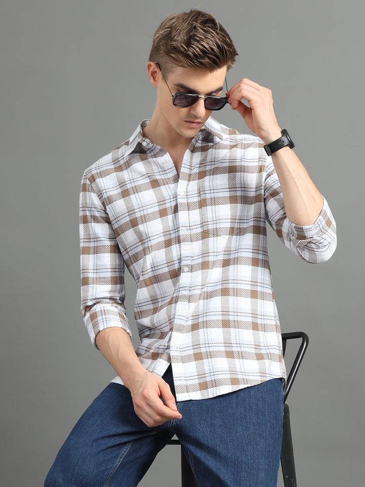 Static Brown Checks Shirt Checks Shirt Bushirt