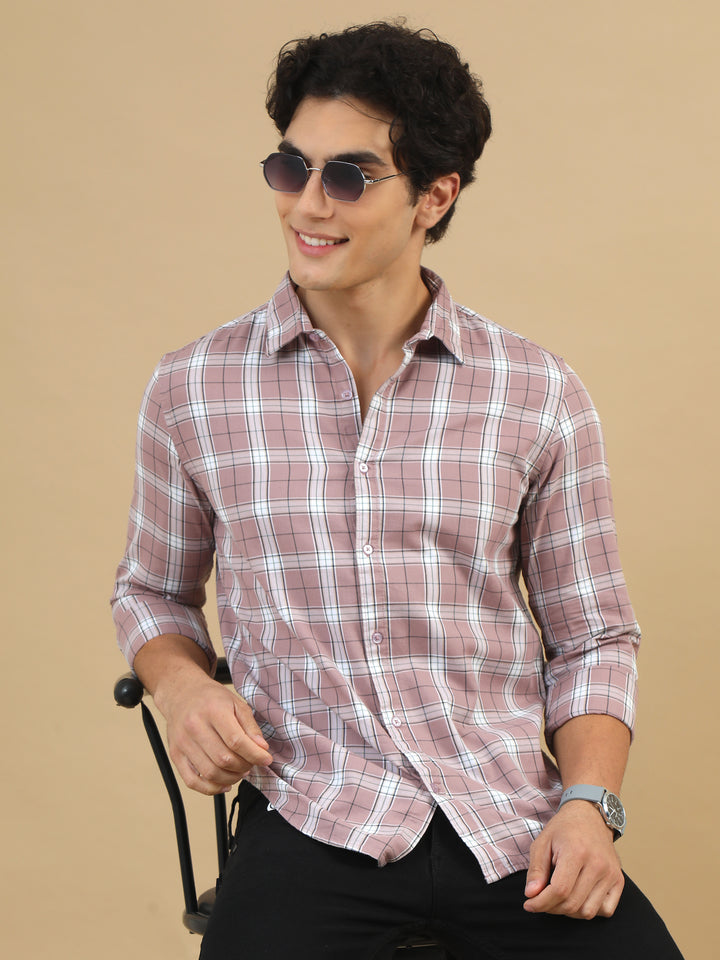 Bold Blocks Light Taupe Checks Shirt Checks Shirt Bushirt