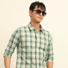 Green Checks Regular Fit Shirt Checks Shirt Bushirt
