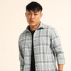 Dusty Blue Regular Fit Check Shirt Checks Shirt Bushirt