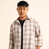 Light Mauve Regular Fit Check Shirt Checks Shirt Bushirt