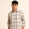 Beige Regular Fit Check Shirt Checks Shirt Bushirt