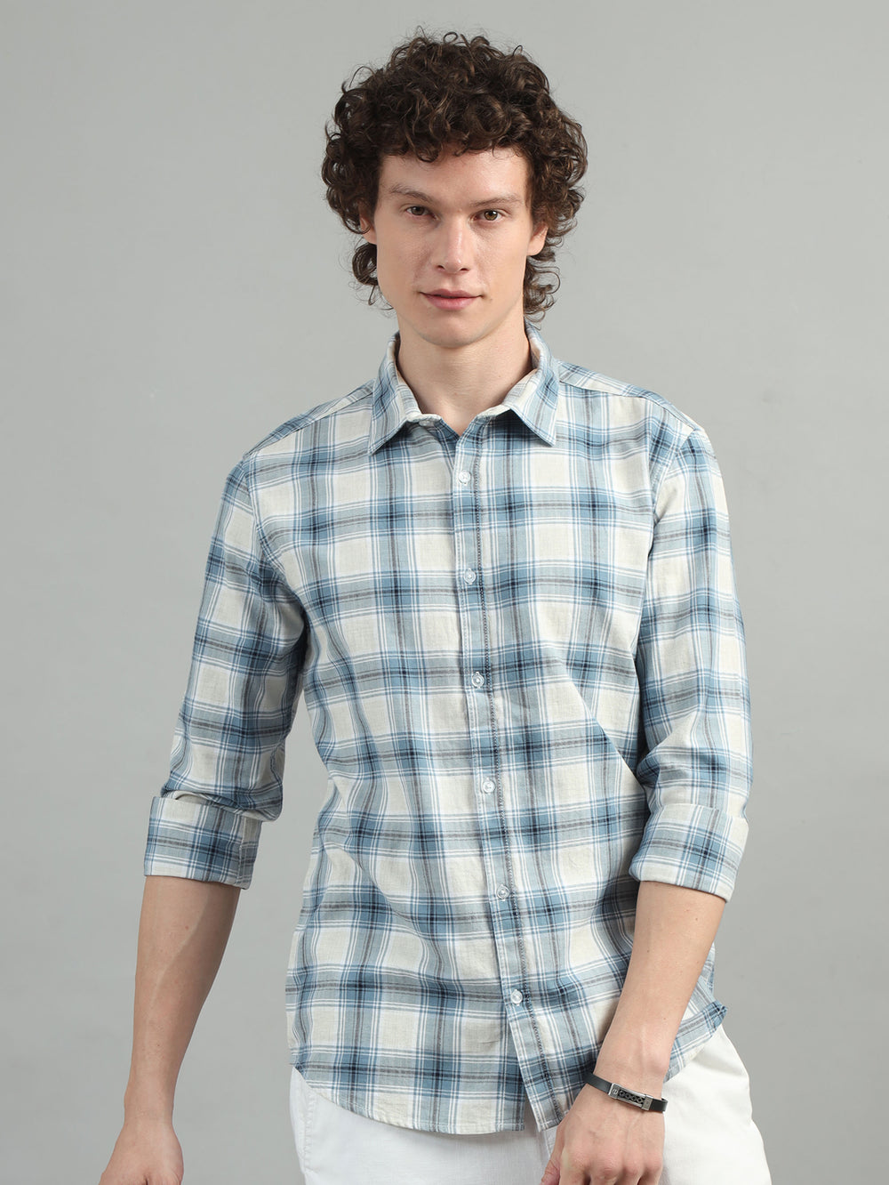 Windowpane Blue Checks Shirt Checks Shirt Bushirt