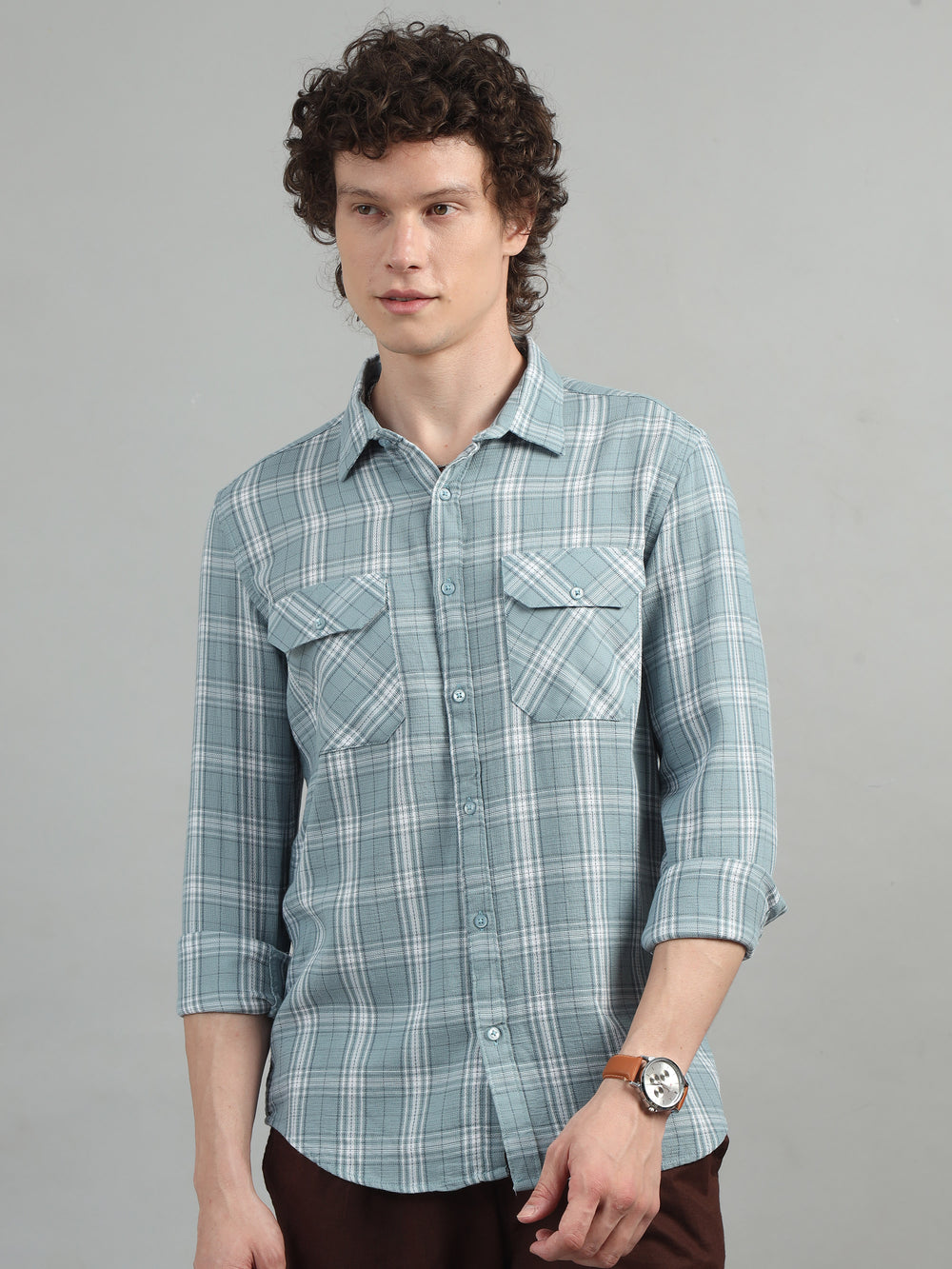 Urban Blue Cargo Checks Shirt Checks Shirt Bushirt