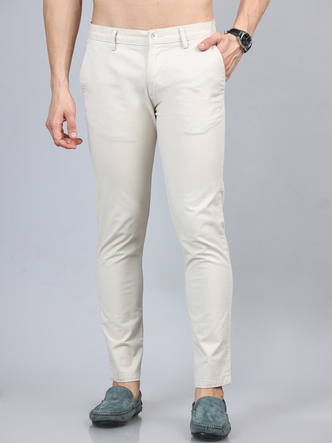 Fringe Cream Solid Chinos Chinos Bushirt