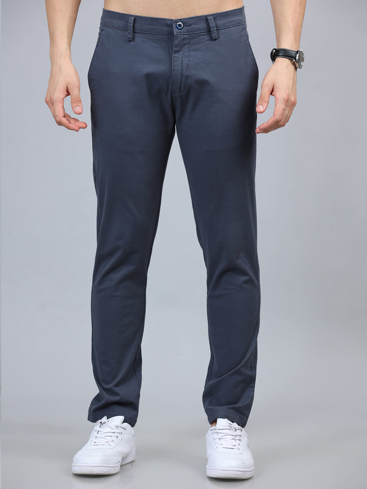 Fringe Spruce Blue Solid Chinos Chinos Bushirt