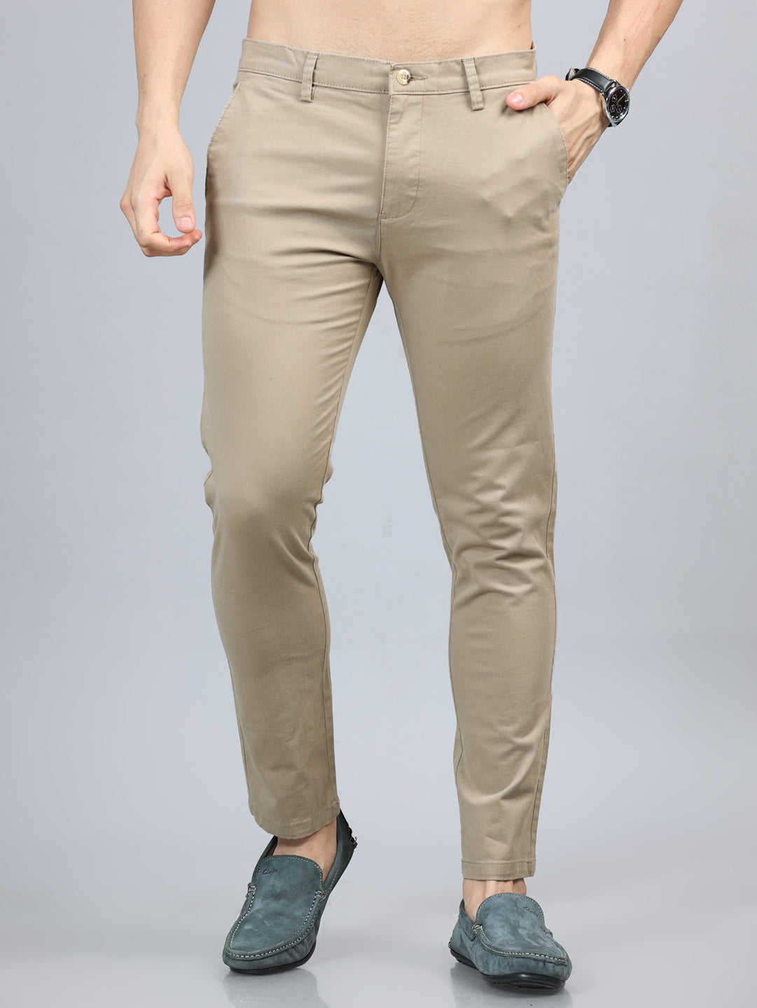 Fringe Light Khaki Solid Chinos Chinos Bushirt