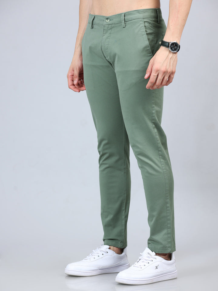 Fringe Sage Green Solid Chinos Chinos Bushirt