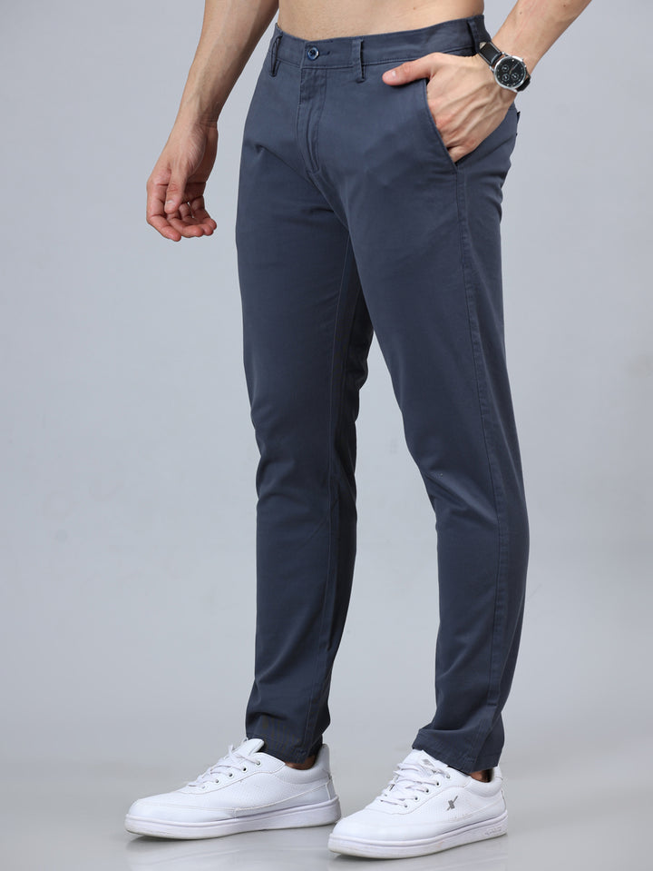 Fringe Spruce Blue Solid Chinos Chinos Bushirt