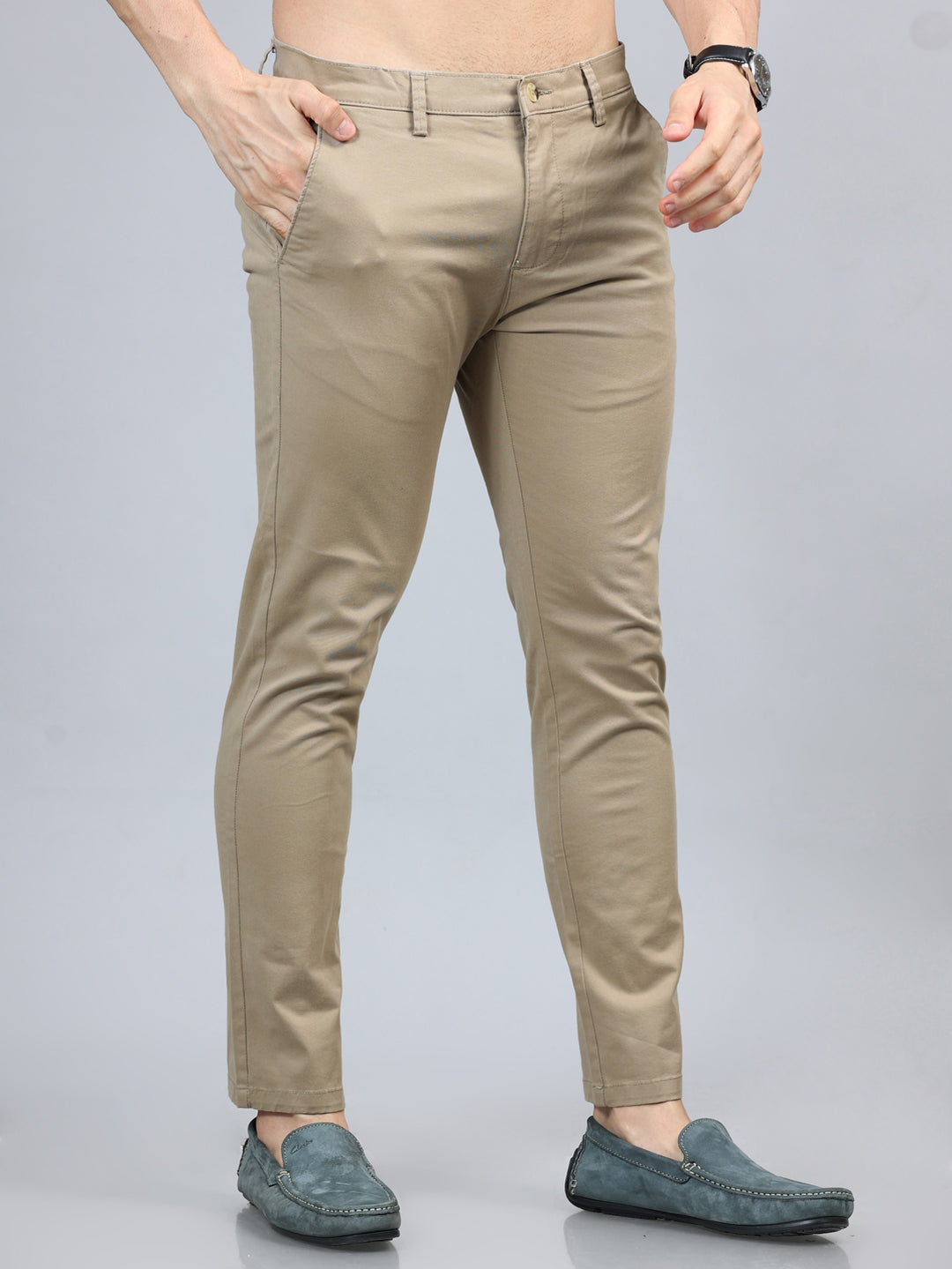 Fringe Light Khaki Solid Chinos Chinos Bushirt