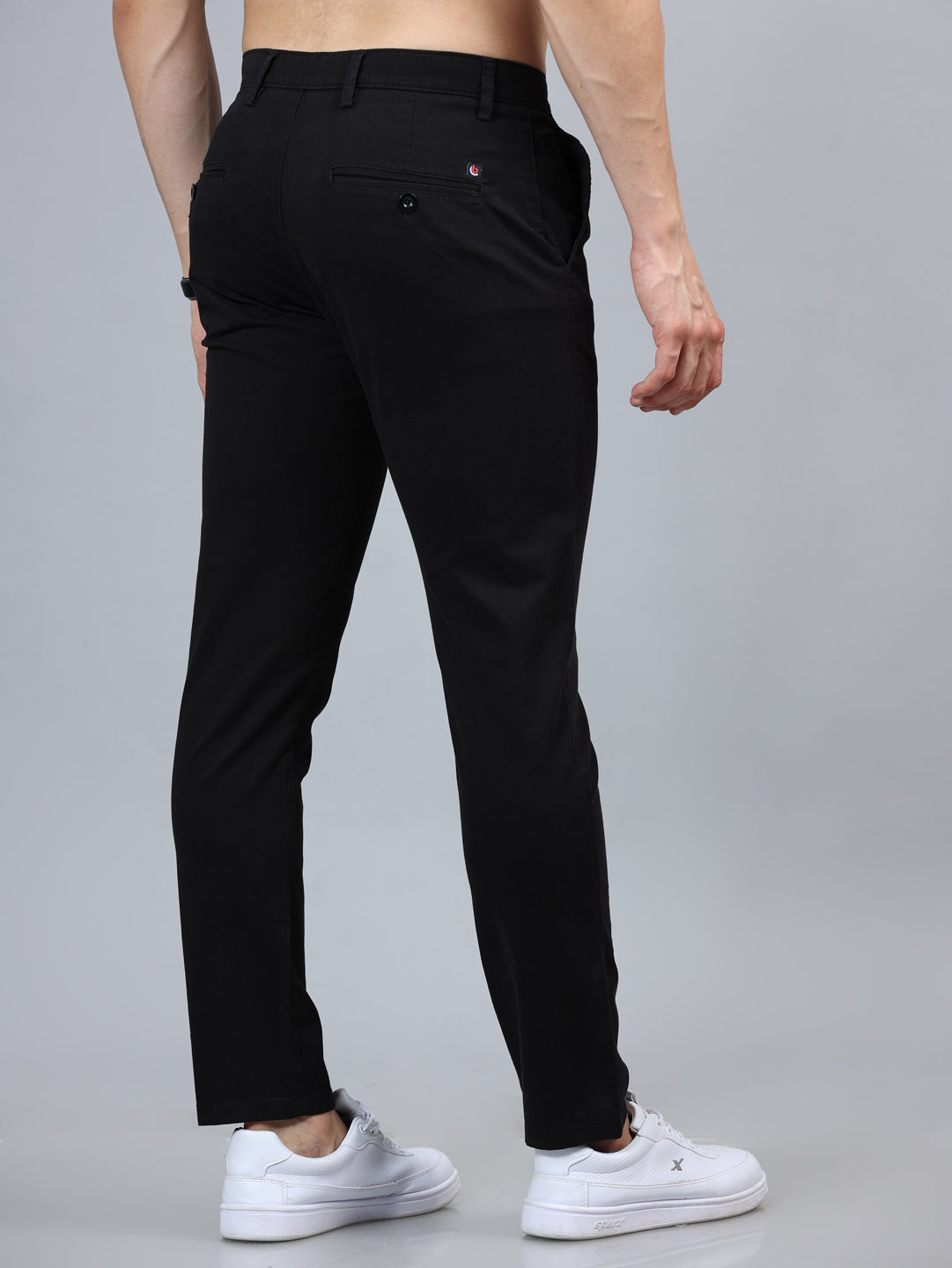 Fringe Black Solid Chinos Chinos Bushirt