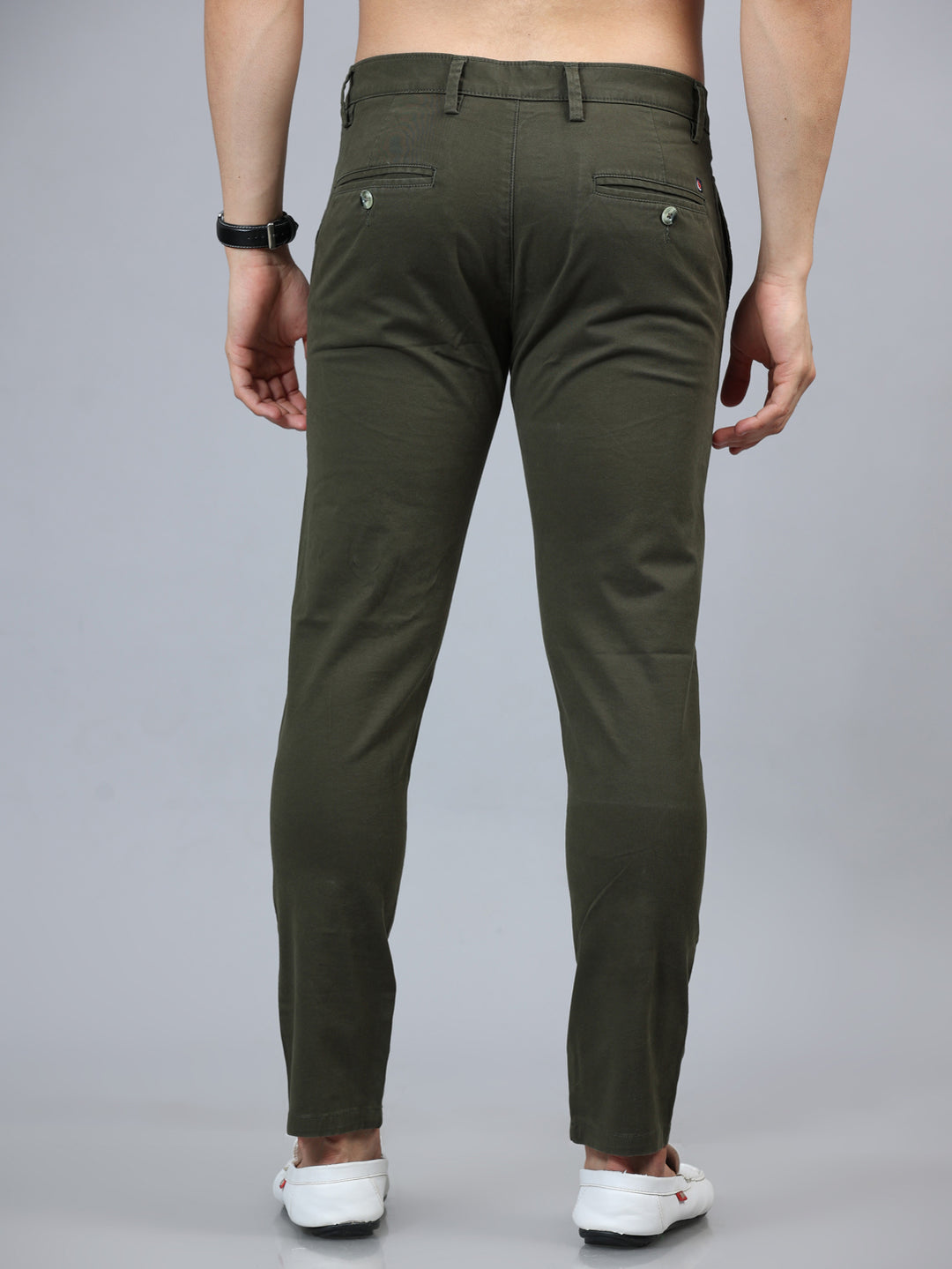 Fringe Pine Green Solid Chinos Chinos Bushirt