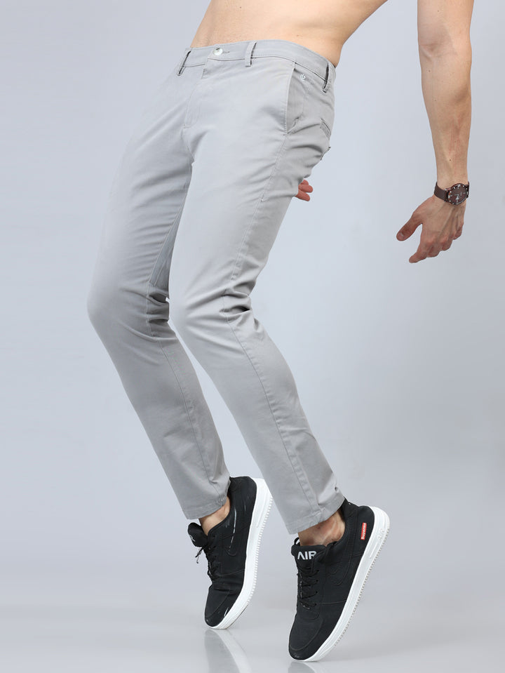 Fringe Pastel Grey Solid Chinos Chinos Bushirt   