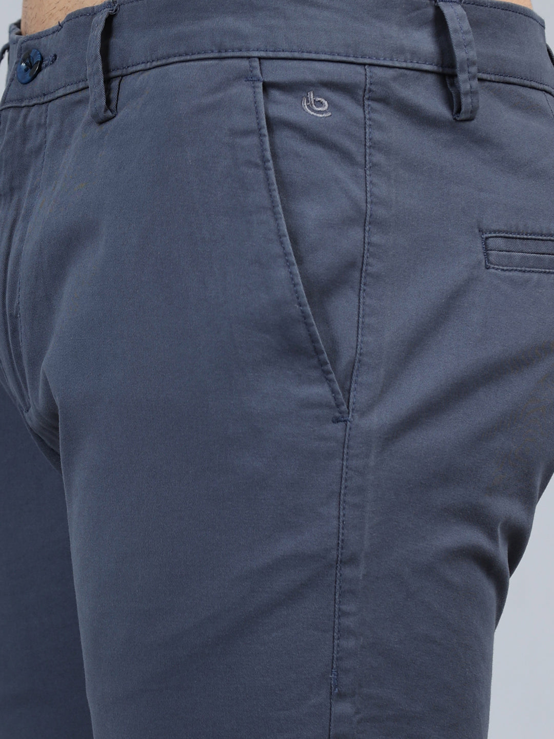 Fringe Spruce Blue Solid Chinos Chinos Bushirt