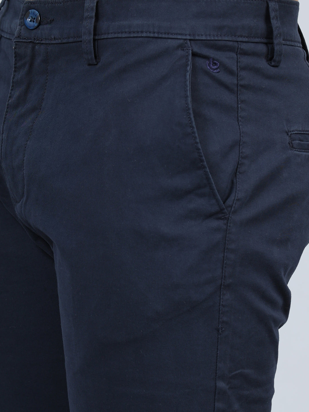Fringe Navy Blue Solid Chinos Chinos Bushirt