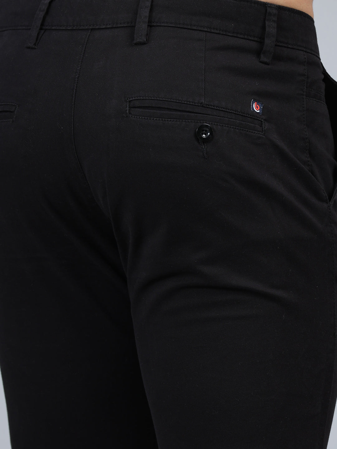 Fringe Black Solid Chinos Chinos Bushirt