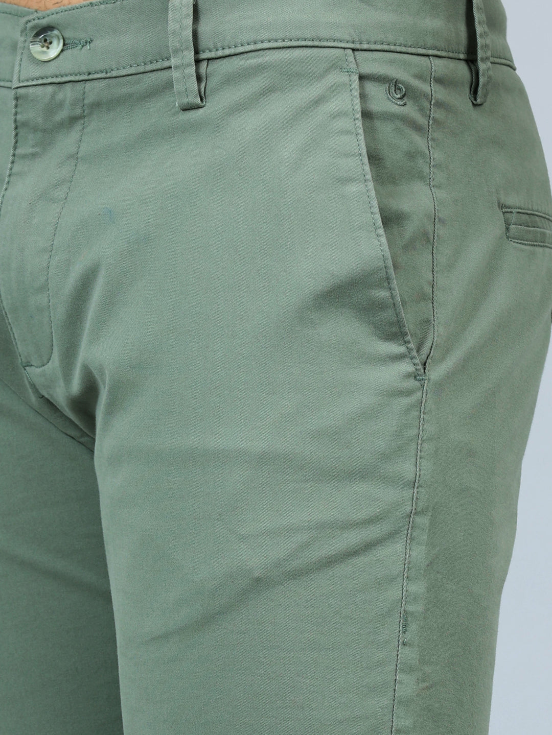 Fringe Sage Green Solid Chinos Chinos Bushirt