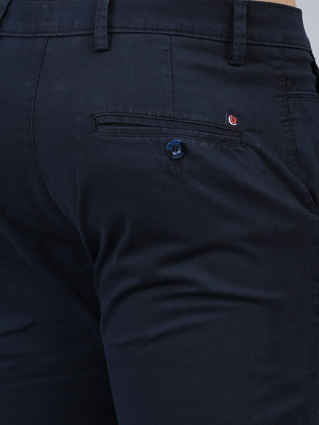 Fringe Navy Blue Solid Chinos Chinos Bushirt