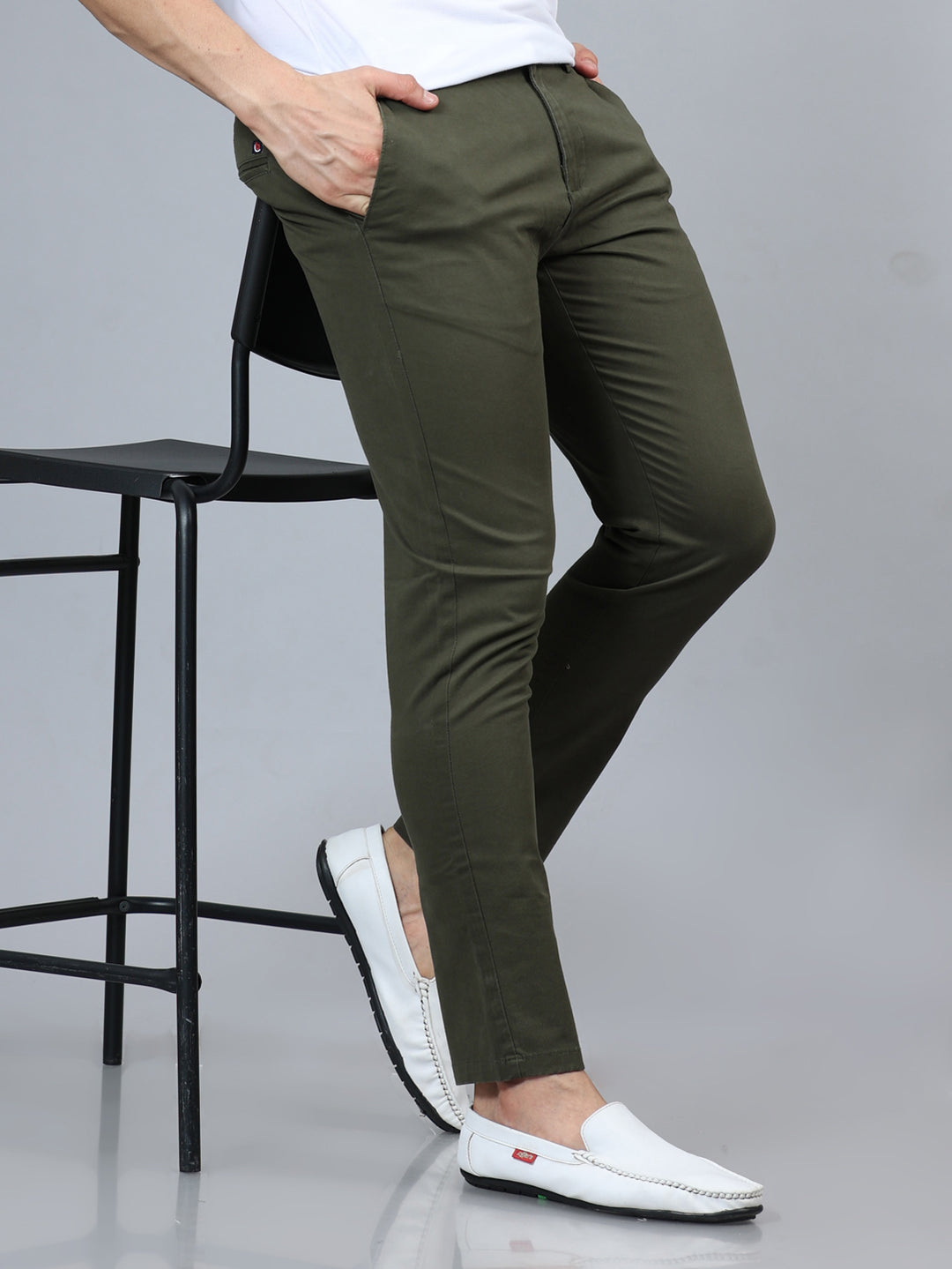 Fringe Pine Green Solid Chinos Chinos Bushirt
