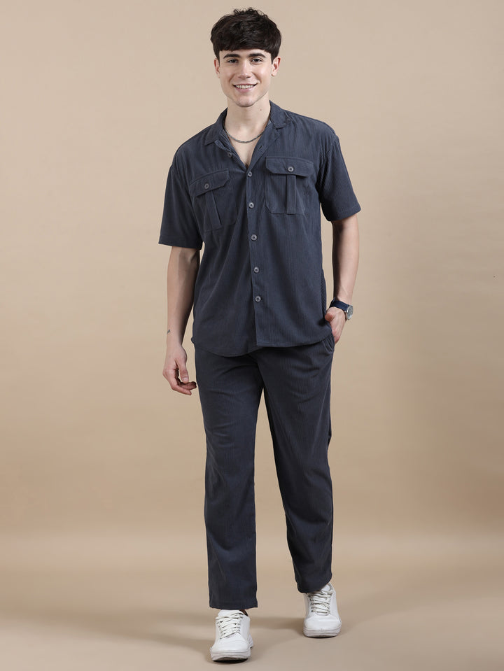 Spruce Blue Corduroy Oversize Co-Ords Oversize Co-ords Bushirt