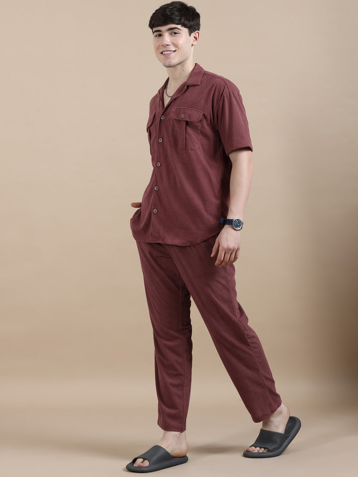 Taupe Corduroy Oversize Co-Ords Oversize Co-ords Bushirt