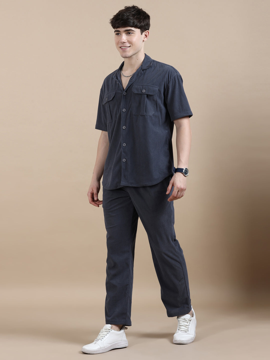 Spruce Blue Corduroy Oversize Co-Ords Oversize Co-ords Bushirt