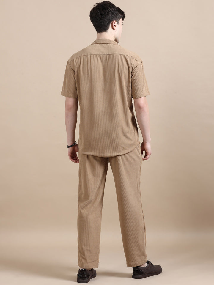 Camel Corduroy Oversize Co-Ords Oversize Co-ords Bushirt
