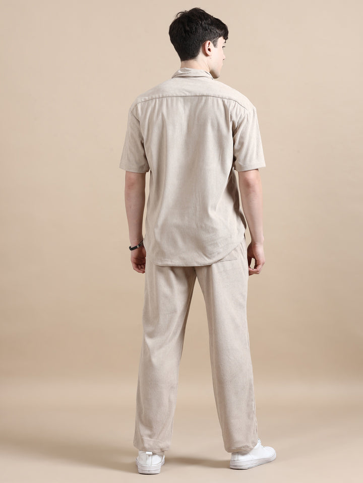 Beige Corduroy Oversize Co-Ords Oversize Co-ords Bushirt