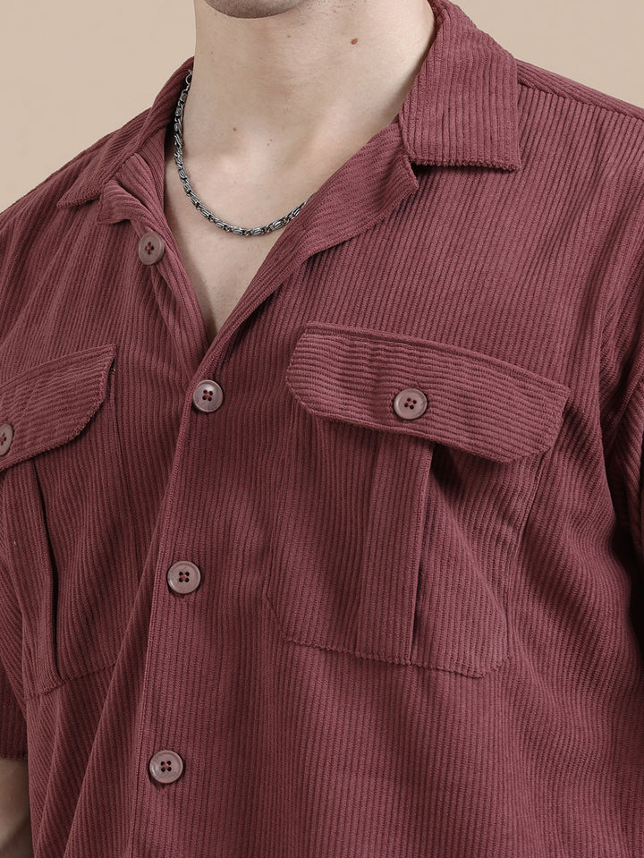 Taupe Corduroy Oversize Co-Ords Oversize Co-ords Bushirt