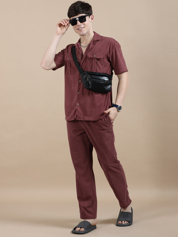 Taupe Corduroy Oversize Co-Ords Oversize Co-ords Bushirt