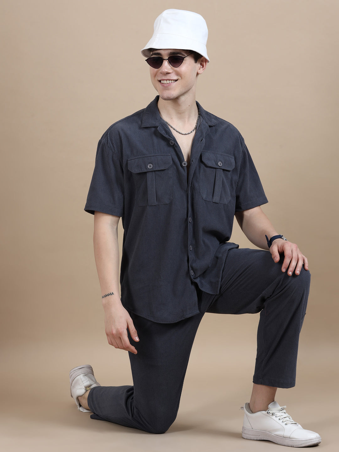 Spruce Blue Corduroy Oversize Co-Ords Oversize Co-ords Bushirt