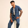 Dark Blue Oversize Denim Co-Ords Oversize Co-ords Bushirt