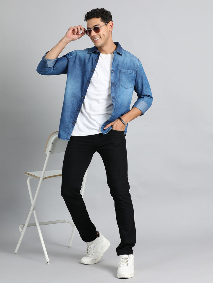 Stone Blue Denim Shirt Denim Shirts Bushirt