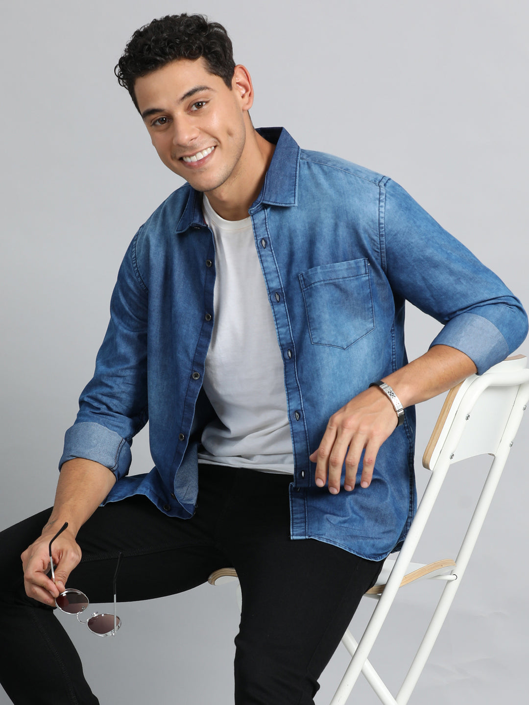 Stone Blue Denim Shirt Denim Shirts Bushirt