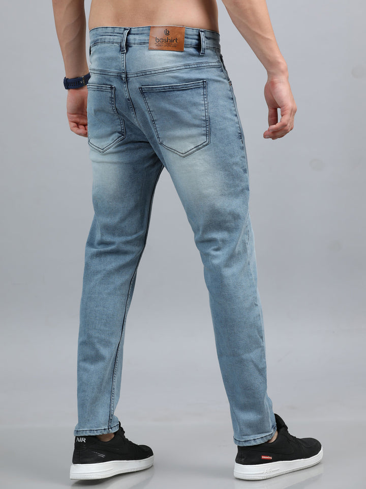 Dusty Blue Solid Slim Fit Jeans Jeans Bushirt
