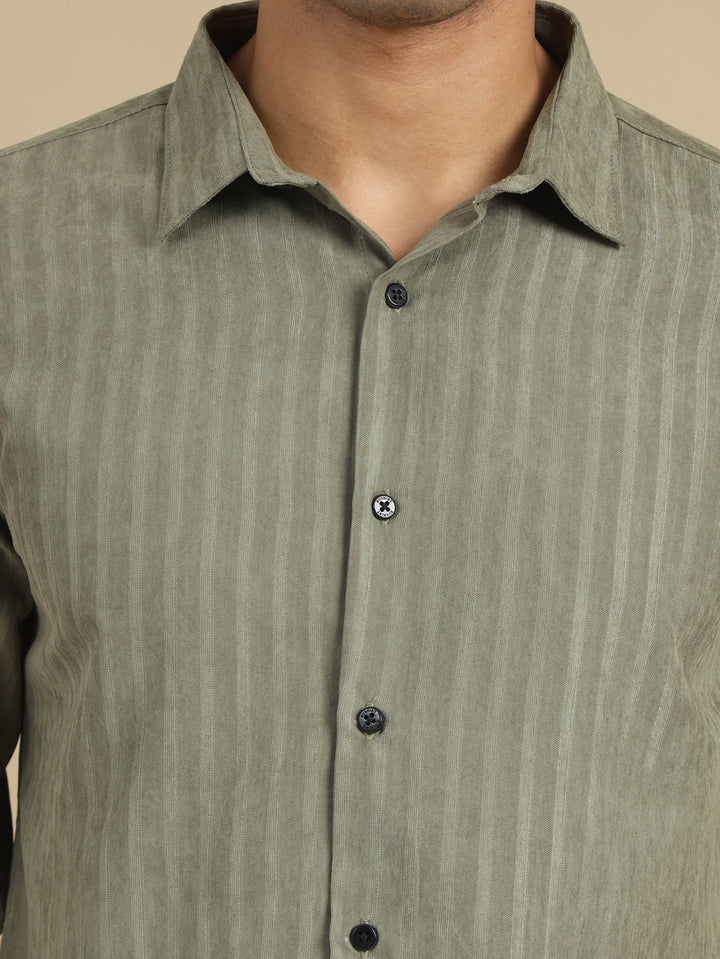 Moss Green Solid Harring Shirt Solid Shirt Bushirt