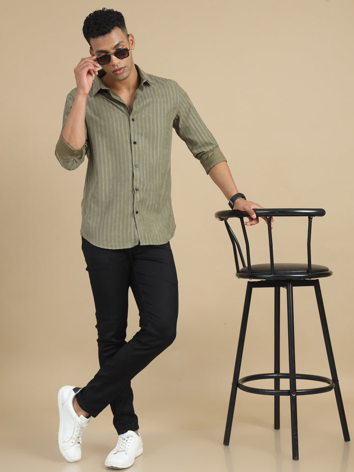 Moss Green Solid Harring Shirt Solid Shirt Bushirt