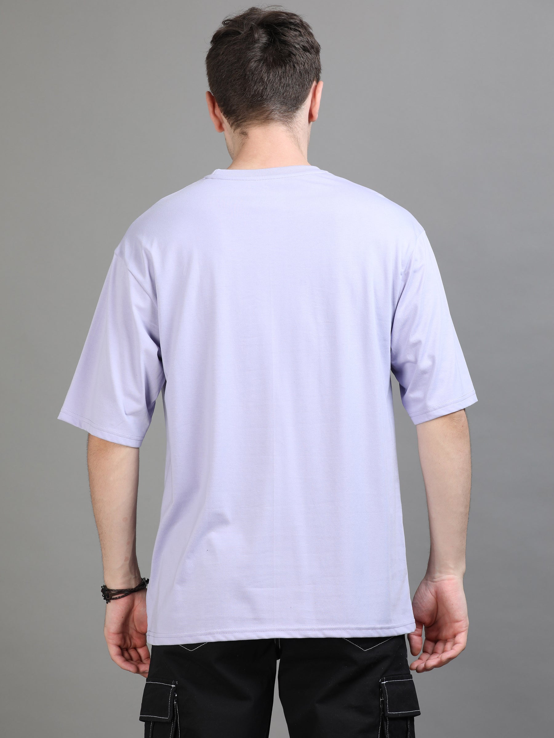 Lilac Oversize Solid T-Shirt Oversize T-Shirt Bushirt