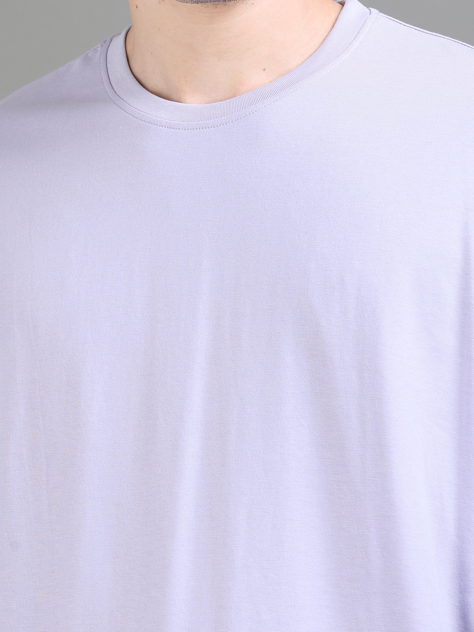 Lilac Oversize Solid T-Shirt Oversize T-Shirt Bushirt