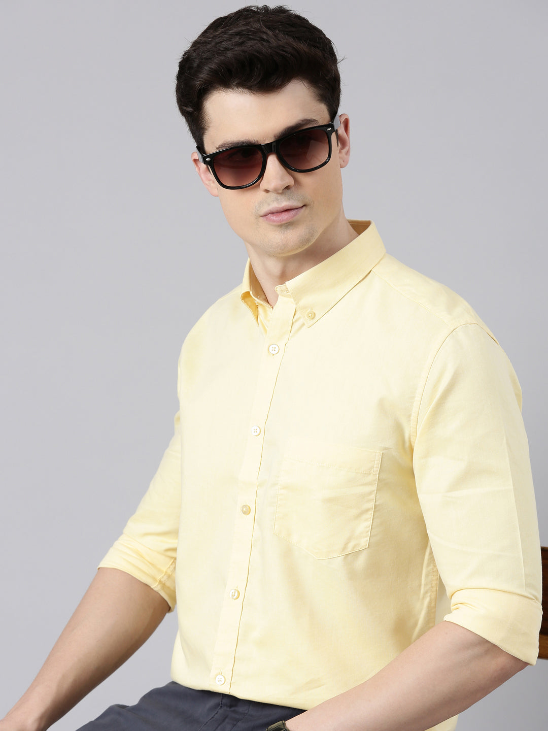 Minion Yellow Button Down Solid Shirt Solid Shirt Bushirt