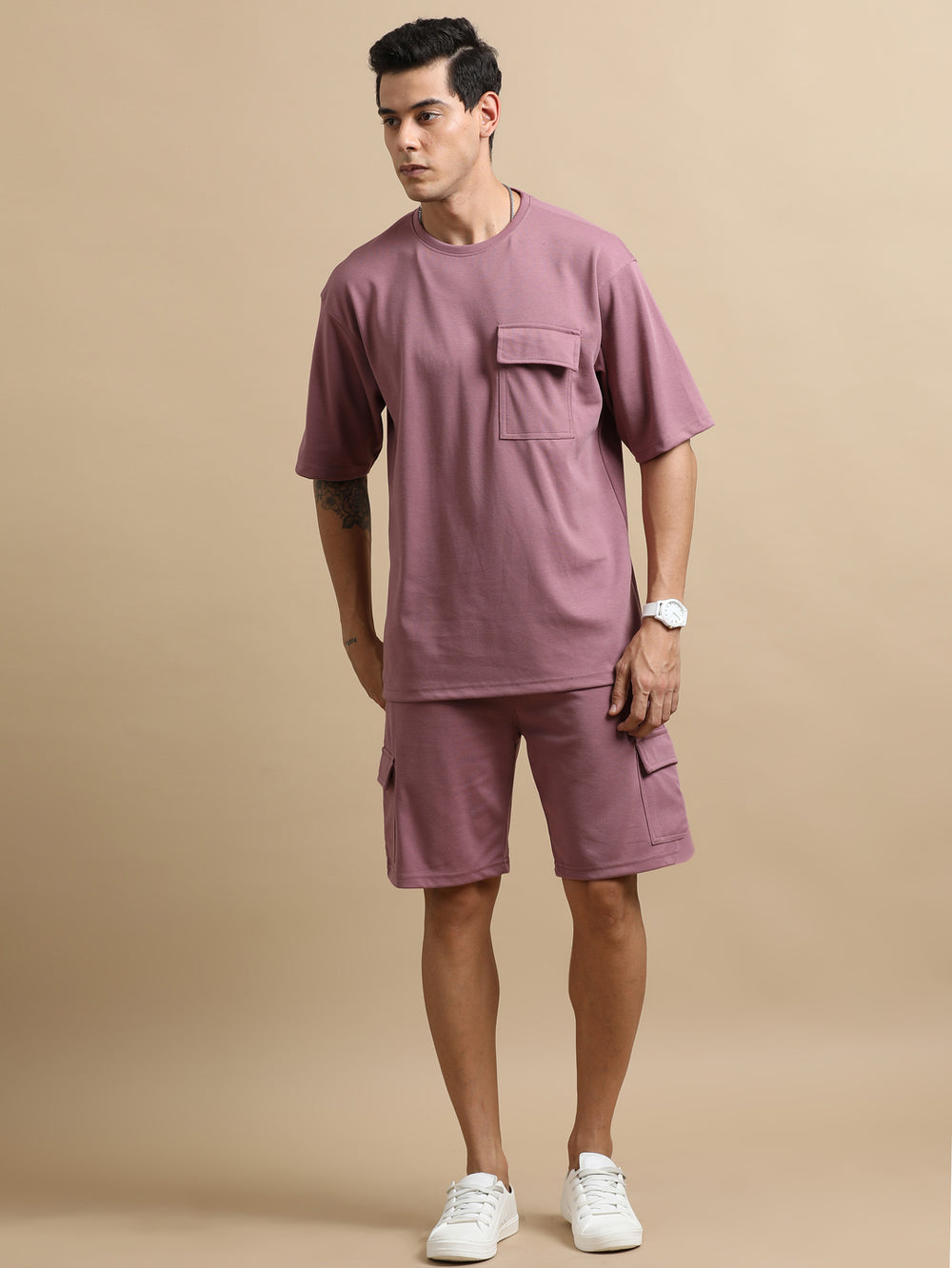 Utility Oversize Rose Taupe Co-Ords Set Oversize Co-ords Bushirt